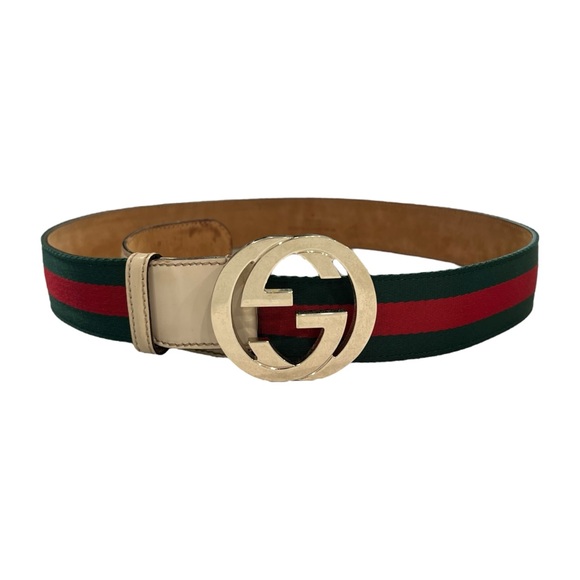 Gucci Accessories - Gucci GG Buckle Web Stripe Belt